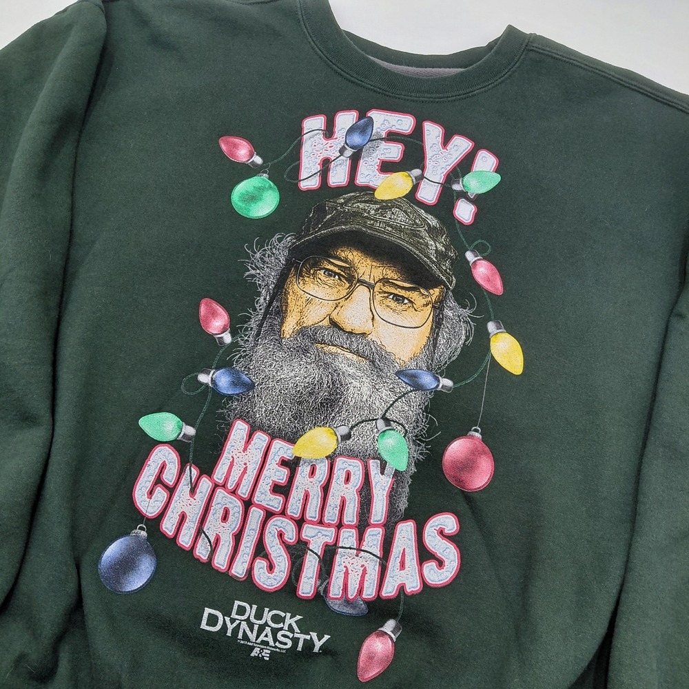 Gildan Duck Dynasty Si Robertson Christmas Sweatshirt Mens 2XL Green Pullover
